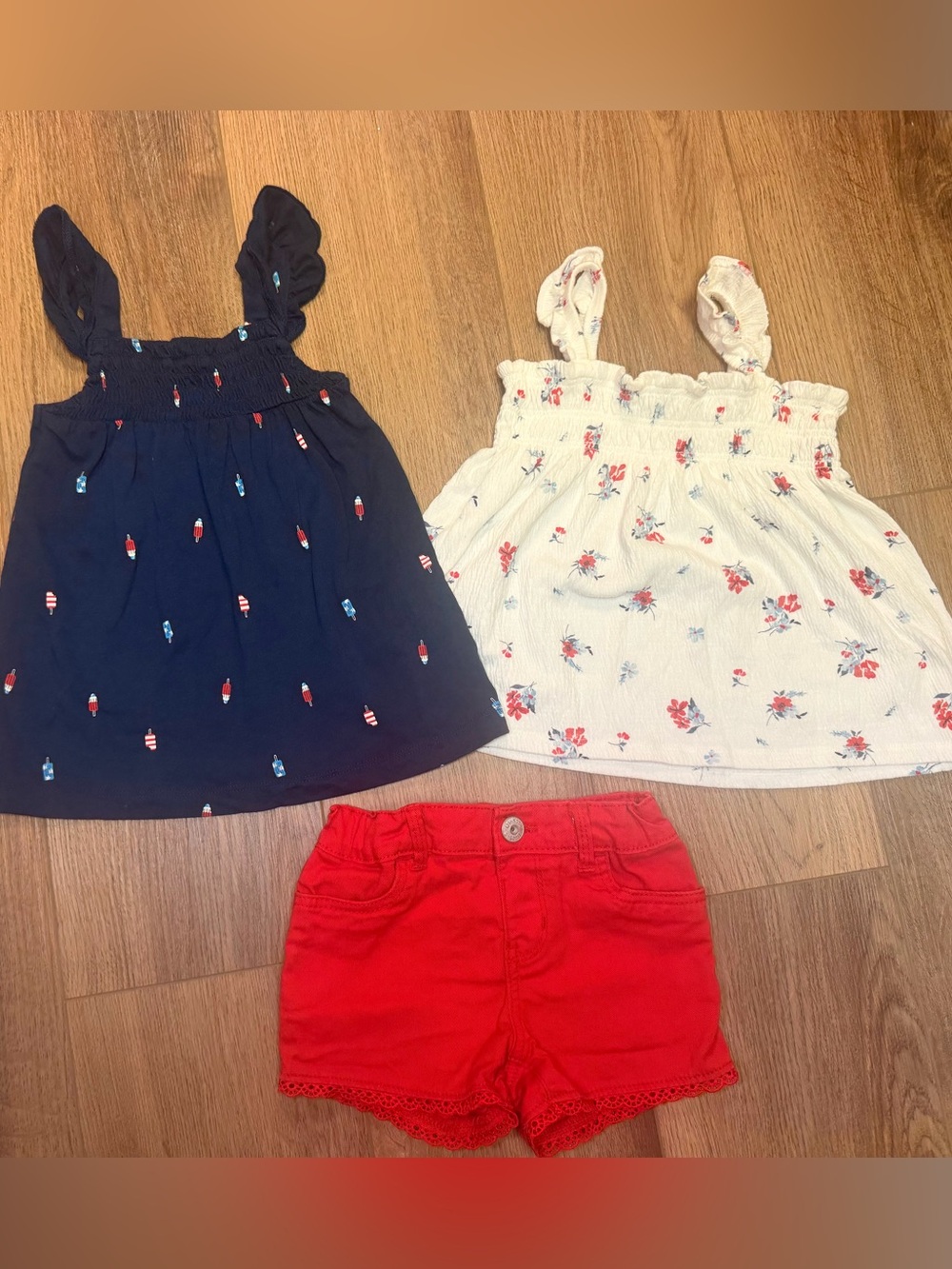 OshKosh Carter’s 3T 4th of July Outfit Bundle Patriotic Summer Clothes Floral 🇺🇸